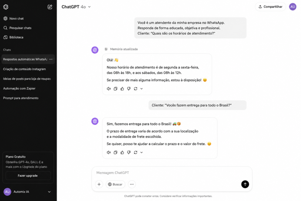 Como criar respostas automáticas no WhatsApp usando ChatGPT e Zapier ChatGPT Image 21 De Mai. De 2026 21 22 30 1024x683