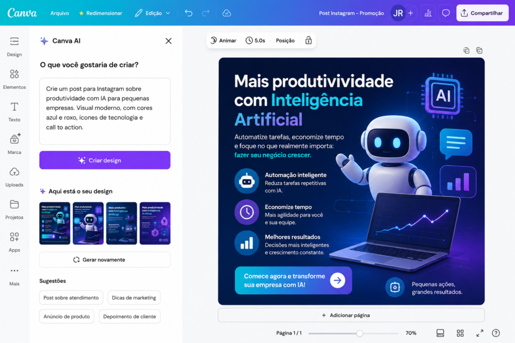 Imagem ilustrativa de unma criação no canva
